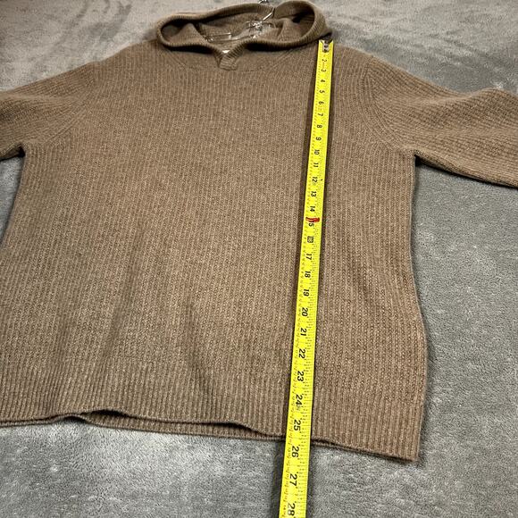 Nap 100% Cashmere Sweater Hoodie Women's M Brown Pullover Long Sleeve Comfy - Picture 8 of 10